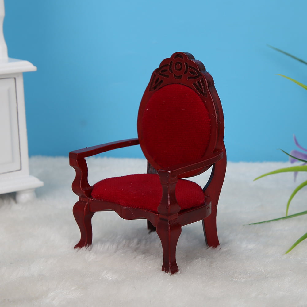 New Vintage Dollhouse Miniature Furniture Wooden Carved Chair Kitchen 1:12 Scale 