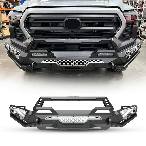 3Pcs/set Mid-Width Front Bumper Side Wings Bull Bar for 2024-up TOYOTA TACOMA Heavy Duty Steel Modular 3 IN 1 Design