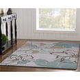 thumbnail image 2 of Linon RUG-MN0558 5 x 7 ft. 7 in. Milan Loomed Synthetic Indoor Area Rug - Ivory & Turquoise, 2 of 5