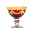 thumbnail image 1 of Interglass - Italy Ruby Red Crystal Compote Serving Bowls Vintage Design 24K Gold Hand Decorated, 8 oz, Set of 1 (Red, Compote), 1 of 2