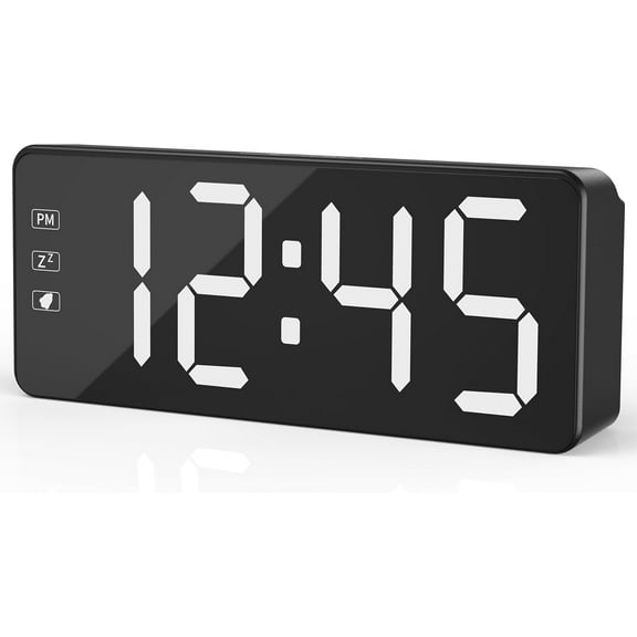 KWANWA Bedside Clock with Oversized Buttons, 2.4'' LED Digits Display, 24H Memory & Battery Save Mode, Ideal for Kitchen/Garage/Hurricane Preparedness (Includes 59" Charging Cable)