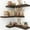 Rustic Brown, variant on 16 Inch Solid Wood Floating Corner Shelves 3 Pack - 40 LBS Capacity, Easy to Install - Modern Farmhouse with Hidden Brackets, Space-Saving, for Living Rooms, Rustic Brown