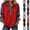 #02 Deep Red, variant on Women's Waffle Knit Denim Trim Collared Pullover Vintage Half Button Long Sleeve Casual Jean Tops, #02 Saffron, L