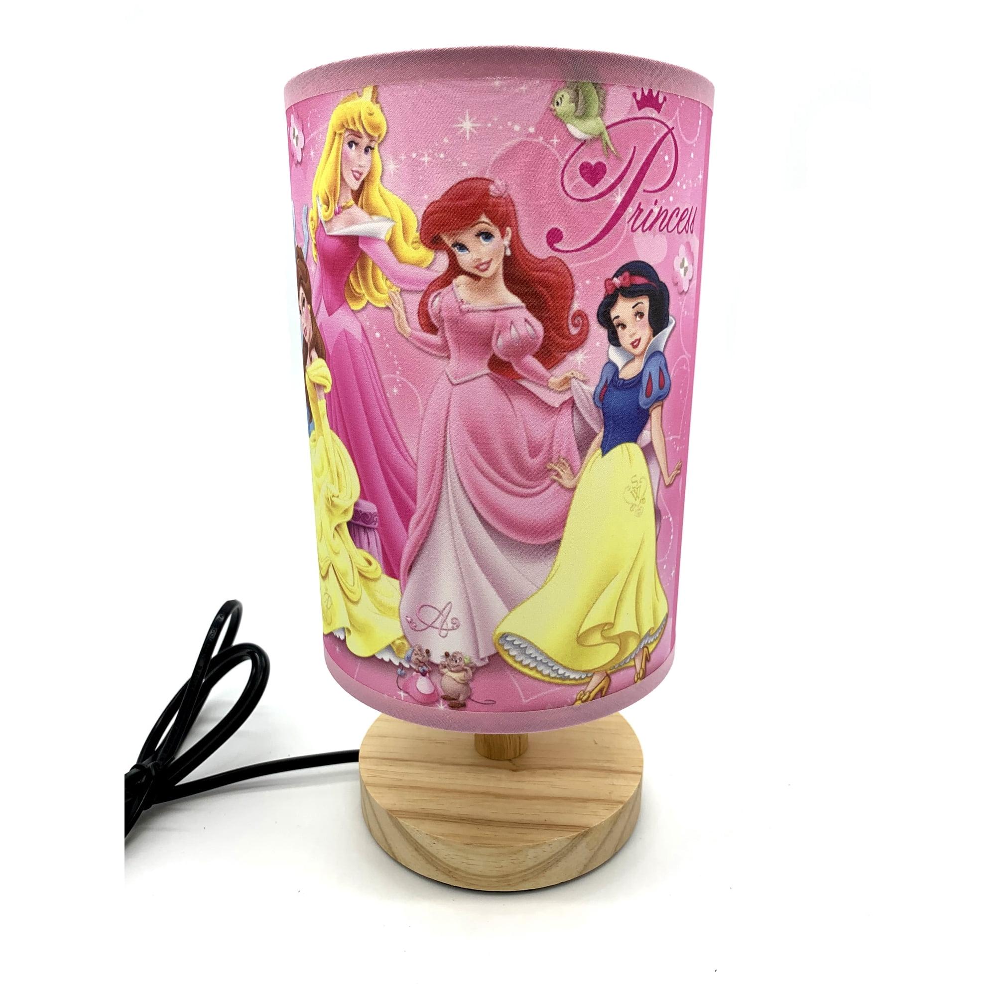 Princess Princesses Table Lamp Night Light Wood Base Room Decoration or Great Gift Ideas