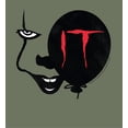 thumbnail image 6 of It Chapter 2 Enlarged Pennywise Face Adult Olive Long Sleeve Hoodie-3XL, 6 of 7