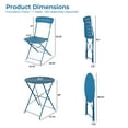 thumbnail image 2 of GRANDPATIO 3-Piece Foldable Bistro Set with Round Table, All-Weather Steel Frame, No Assembly, Multi-Color Outdoor Patio Furniture for Garden/Beach, Peacock Blue, 2 of 6