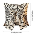 thumbnail image 2 of Diceymbol Halloween Throw Pillow Ivory Spiderweb Bat Bow Cushion for Couch Bed Gothic Home Decor 18 Inch, 2 of 8