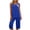 Blue, variant on 2Piece Womens Pajamas Sets Sleeveless Ruched Neck Tank Tops Capri Pant Summer Sleepwear(Light Blue/XL)