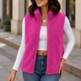 thumbnail image 5 of Karight Women's Fleece Vest Zip Up Stand Collar Sleeveless Lightweight Winter Warm Coat with Double-Sided Sherpa, 5 of 7