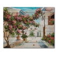 thumbnail image 3 of Designart 'Blossoming Flowers With White House Near The Sea' Nautical & Coastal Print on Natural Pine Wood, 3 of 5