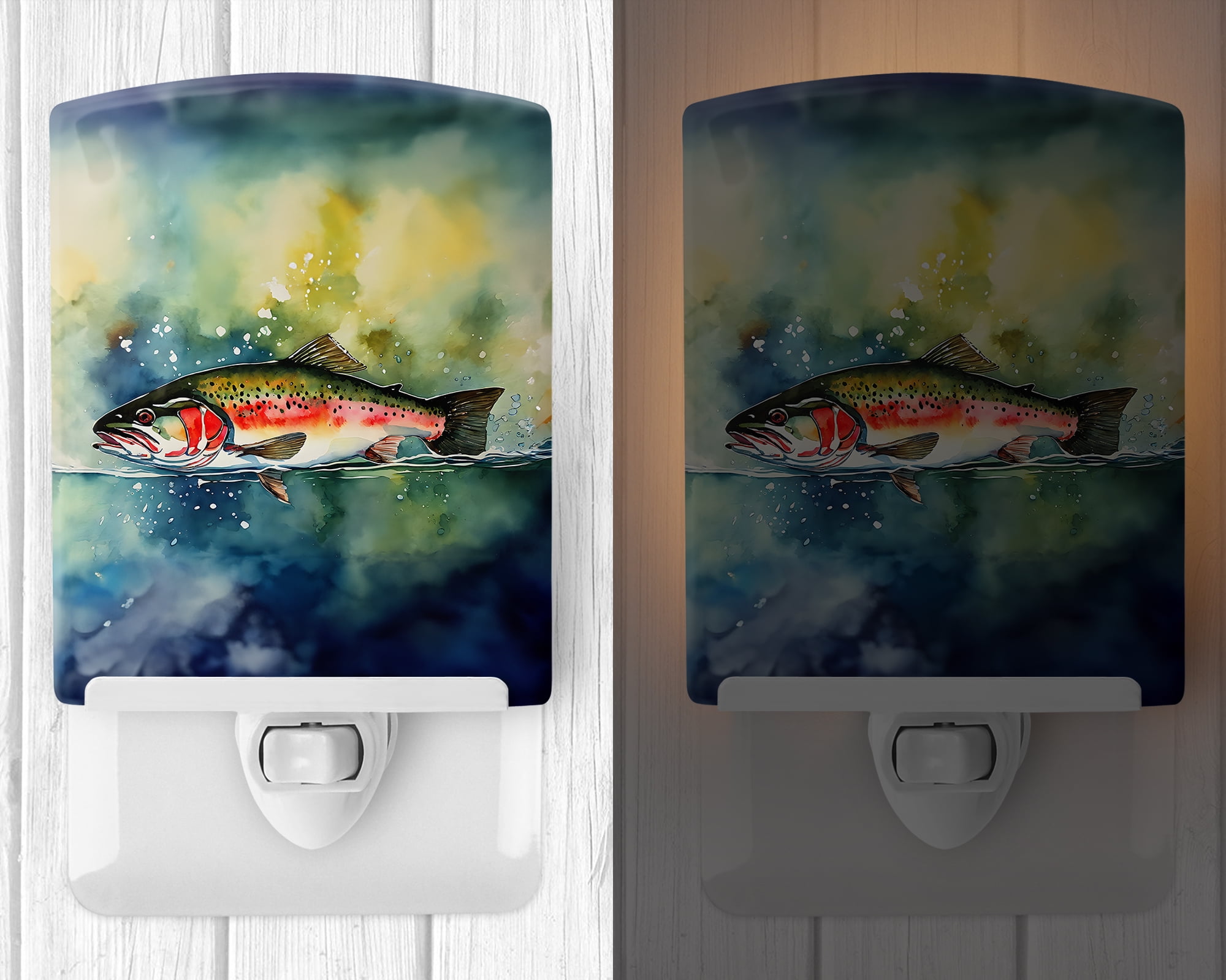 Trout Ceramic Night Light 4 in x 6 in