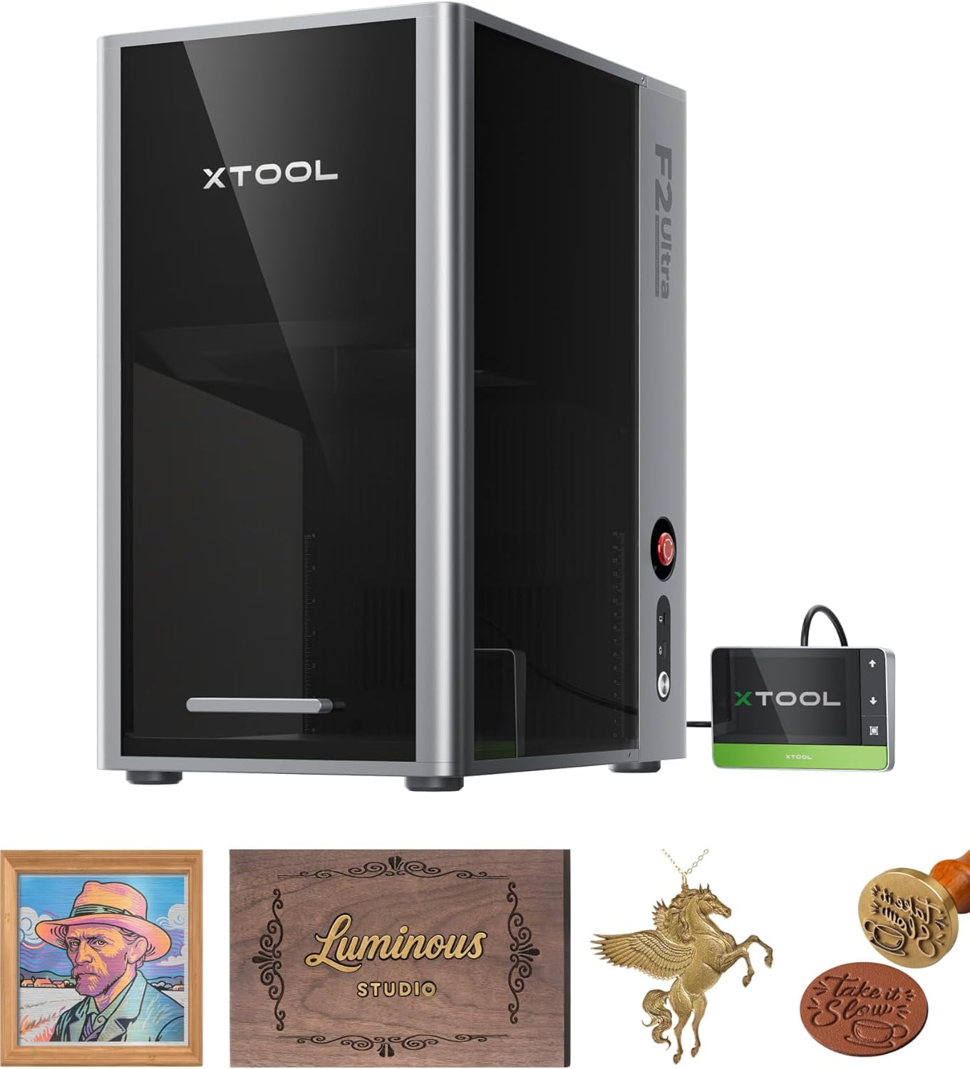 xTool F2 Ultra 60W MOPA & 40W Diode Dual Laser Engraver with Auto Conveyor, 100+ Color Metal Engraving Fiber Laser Engraver