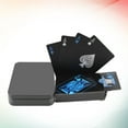 thumbnail image 3 of MasteelfCA 1 Set 13.3x8.8cm Waterproof Playing Cards Set Pure Color Black Poker Classic Tricks Tool with Blue Paper Box, 3 of 8