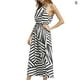 thumbnail image 4 of Qarigey Vestido largo a rayas con cuello halter y estampado maxi para mujer Vestido estampado sin mangas para mujer Ropa de verano Vestidos S, 4 of 6