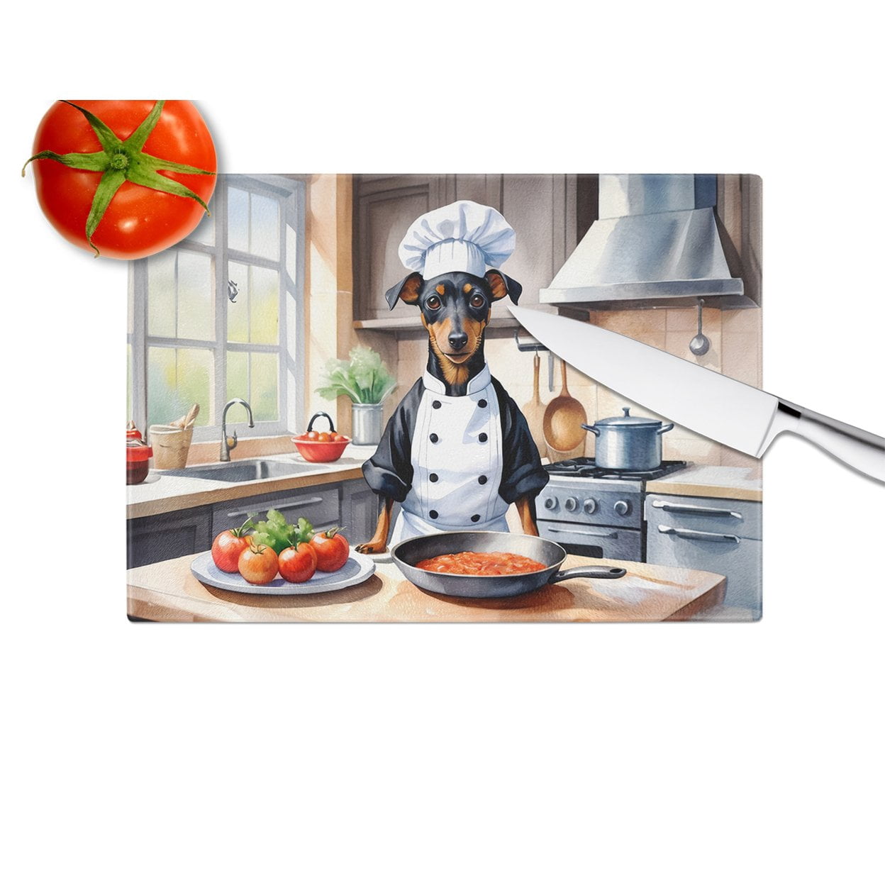 Manchester Terrier The Chef Glass Cutting Board 12 in x 15 in