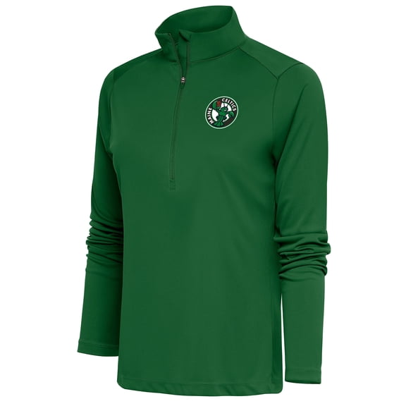 Women's Antigua Kelly Green Maine Celtics Tribute Half-Zip Pullover Top
