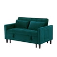 thumbnail image 6 of BSHTI 53.94" Pull-Out Sleeper Sofa Bed with Velvet Upholstery, 3-Position Reclining Back, Solid Wood Frame for Apartment/Office（Turquoise）, 6 of 8