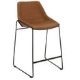 thumbnail image 5 of SAFAVIEH Alexis Square Mid Back Counter Stool, Cognac/Black, 5 of 13