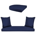 thumbnail image 5 of Jeco 5 Piece Resin Wicker Patio Conversation Set in White with Blue Cushions, 5 of 11