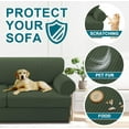 thumbnail image 5 of 3 Piece T Cushion Loveseat Slipcovers Sofa Cover for 2 Cushion Couch Cover Washable Sofa Slipcover Furniture Covers with 2 Individual T Cushion Seat Covers(2 Cushion Loveseat, Bronze Green), 5 of 14