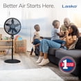 thumbnail image 4 of Lasko Cyclone 18" Quiet Oscillating Pedestal Fan with Remote, Timer, Adjustable Height for Whole Room Cooling, Black, 1843, 4 of 18