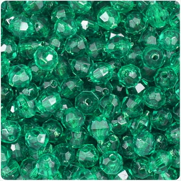 BeadTin Emerald Transparent 8mm Faceted Round Craft Beads (450pcs)