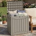 thumbnail image 6 of Uforic 31 Gallon Waterproof Resin Outdoor Storage Box, Lockable Deck Box & Package Delivery Box for Patio Furniture, Gardening Tools, Pool Supplies, Outdoor Organization, Light Brown, 6 of 9