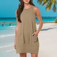 thumbnail image 6 of ZenCart Women's Sleeveless Dress Summer Casual Mini Tank Dress with Pockets Loose Beach Vacation Crew Neck Sundress, 6 of 7