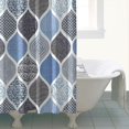 thumbnail image 4 of Blue Geometric Quatrefoil Pattern Shower Curtain 72"x72" ,Bathroom Decorative Shower Curtains Set with 12 Hooks,Modern Waterproof Washable Shower Curtain, 4 of 6