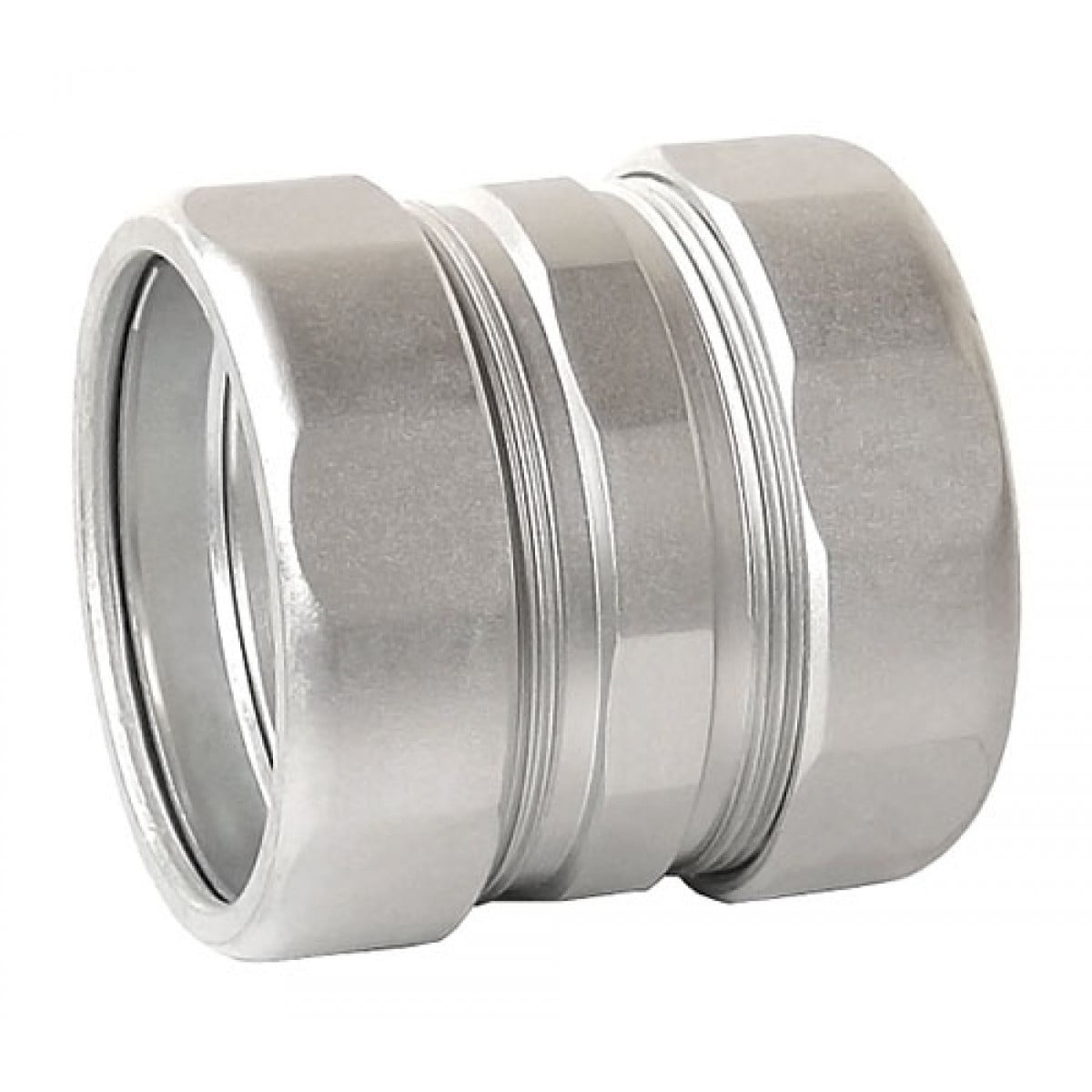 2 Pcs, 3/4 In. Zinc Plated Steel Compression Coupling Used In Dry Locations to Connect Ends of