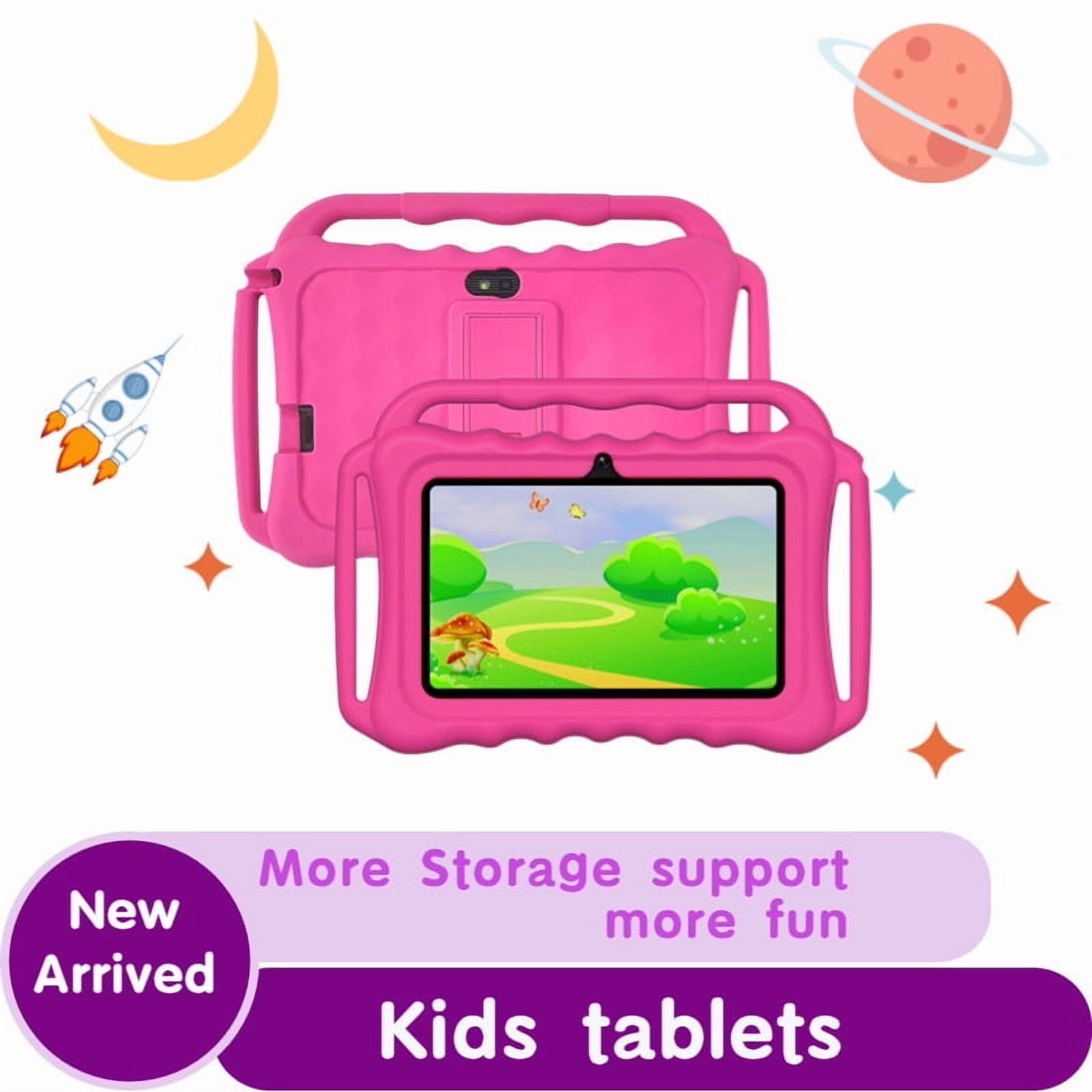 Kids Tablet with FREE Educational Contents, Android 12 Study Pad,7 Inch HD display,4GB RAM 32GB ROM,Quad Core,WIFI,Bluetooth,2Cameras,Google Teachers Approved Apps, Online Class Zo