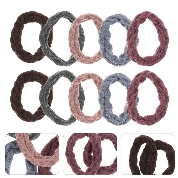 CTIRCHIU Durable Assorted Color Elastic Hair Ties for Women's and Kids Ponytail Holders 10pcs Rubber Band