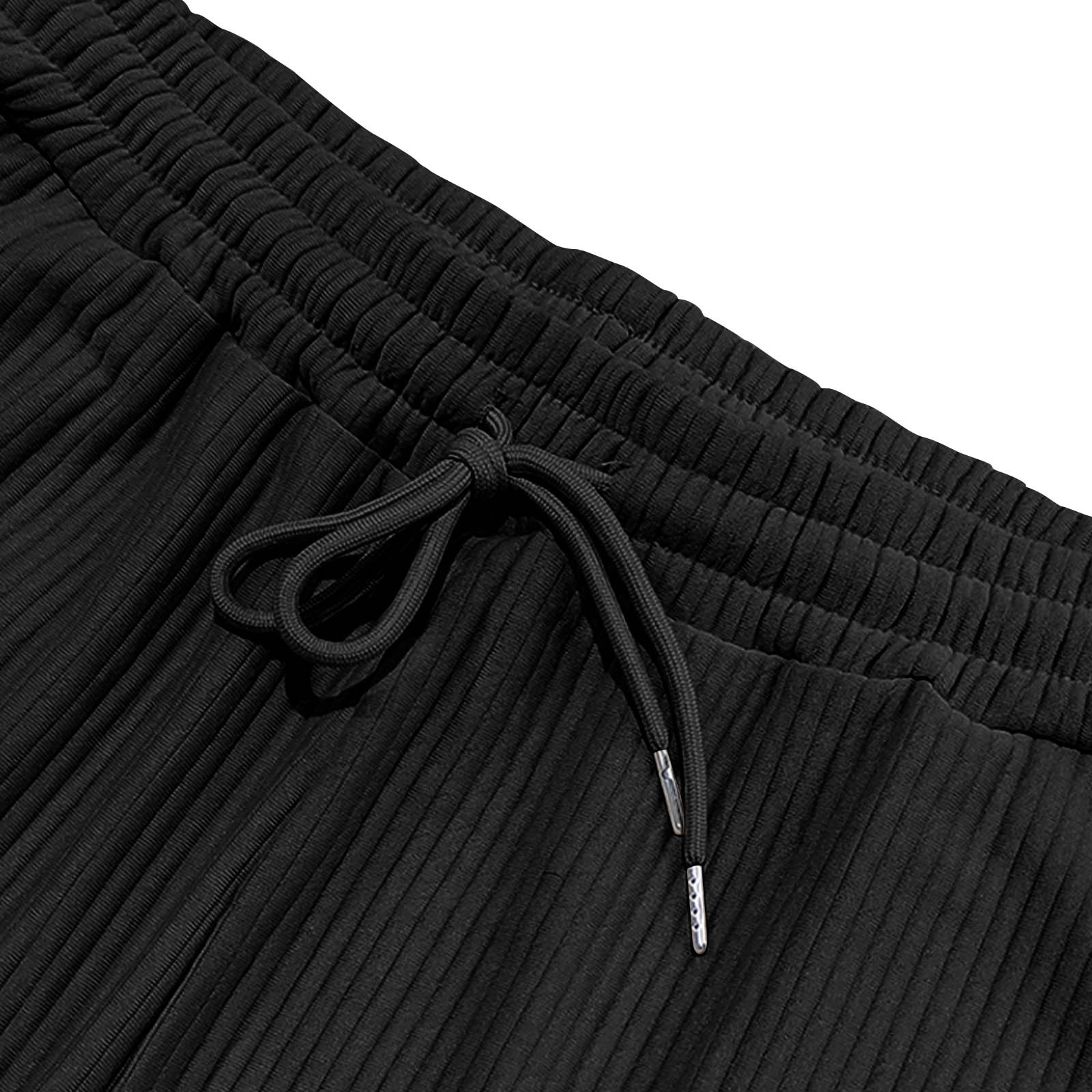 Men's Ribbed Tracksuit Sets Casual Stand Collar Sweatshirt and Straight Leg Sweatpants Suits