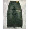 thumbnail image 1 of Womens Polyester Printed Oversized Baggy Wide Leg High Waist Full Length Jeans, 1 of 10