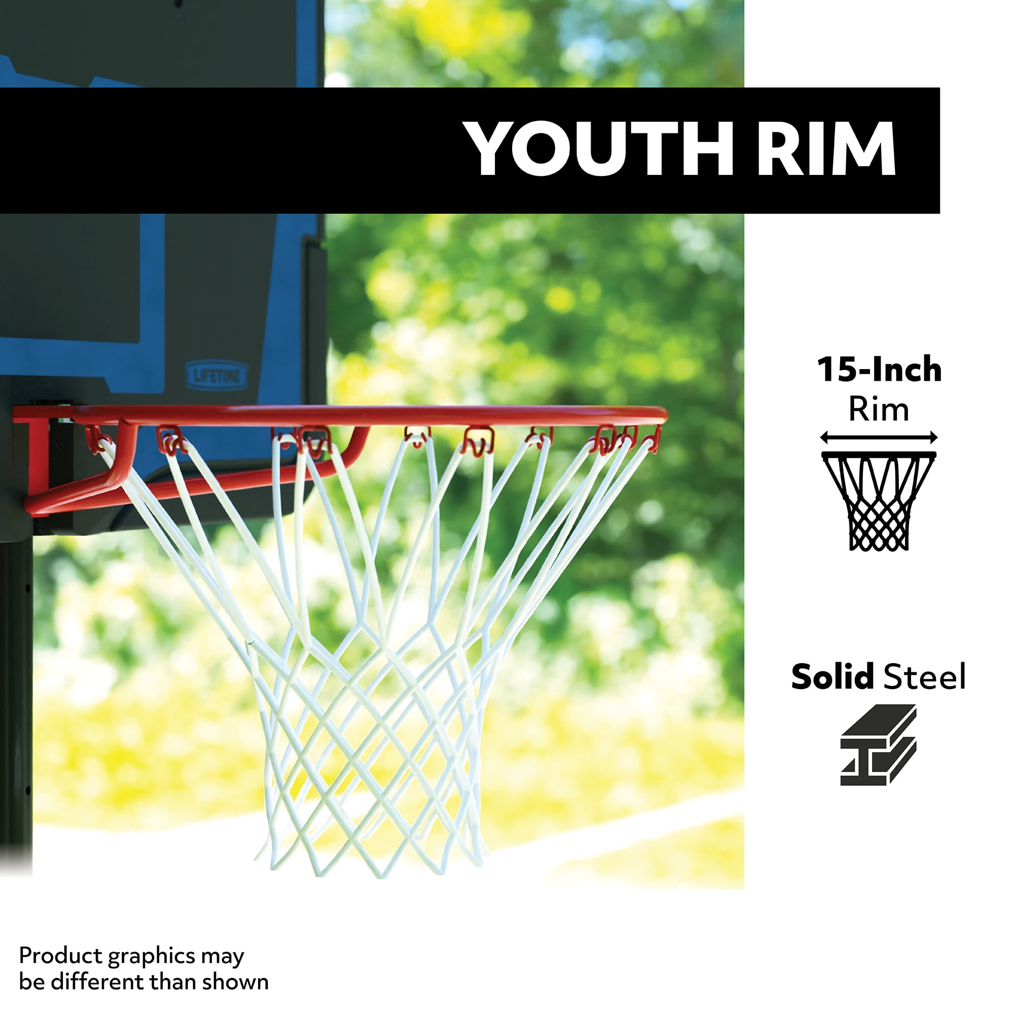 Lifetime Youth 5.5' - 7.5' Adjustable Height 32" Impact Portable Indoor/Outdoor Basketball System (90022)