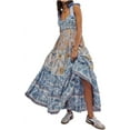 thumbnail image 1 of Brewee Robe Bohème à Imprimé Floral Été 2024 pour Femmes Bretelles Spaghetti Volants Robe Longue Maxi de Plage, 1 of 4