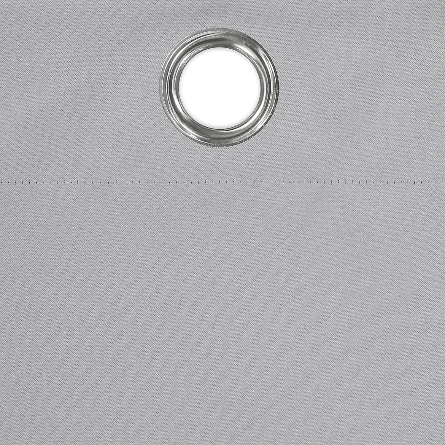 ECLIPSE Bradford Waterproof Blackout Thermal Insulated Grommet Outdoor Curtain for Patio or Porch (1 Panel), 52 in x 84 in, Grey