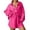 Hot Pink, variant on Womens Short Sets Summer 2 Piece Sets for Women Summer Outfits for Women Casual Long Sleeve Shirt and High Waist Shorts Fashion Two Piece Summer Sets