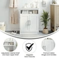 thumbnail image 5 of Emma + Oliver Bathroom Storage Cabinet Organizer with Adjustable In-Cabinet Shelf, Two Magnetic Closure Doors, and Upper Open Shelf in White, 5 of 11