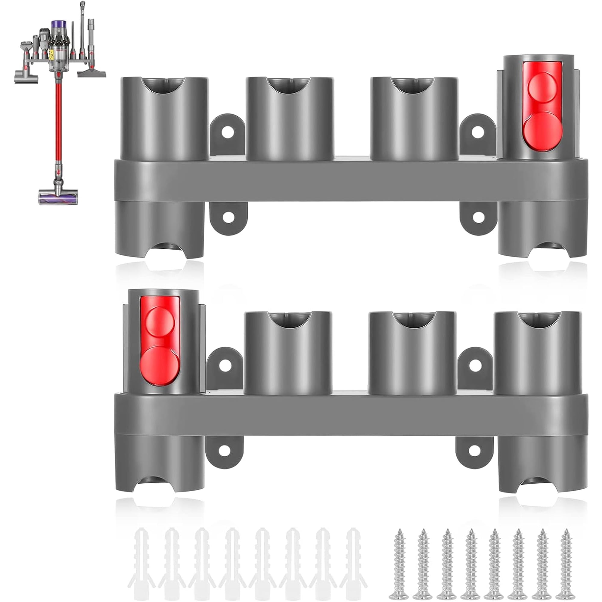 2 Pack Vacuum Accessory Holder Wall Mount Organizer for Dy*son V7 V8 V10 V12 V15 Gen5 Cordless Vacuum, Tool Storage Rack Fits Docking Station or Wall Installation