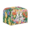 thumbnail image 2 of Suhoaziia Floral Bunny Toaster Cover for Home 4 Slice Anti-Skid Scratchproof Protective Covers for Oven,Broilder,Microwave,Easter Day Bread Maker Wear Resistant Portable Microwave Toaster Oven Cover, 2 of 6