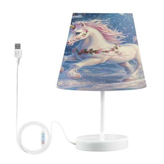 BZSMCE Table Lamp Creative Cute Christmas Unicorns Simple Pattern Night Light