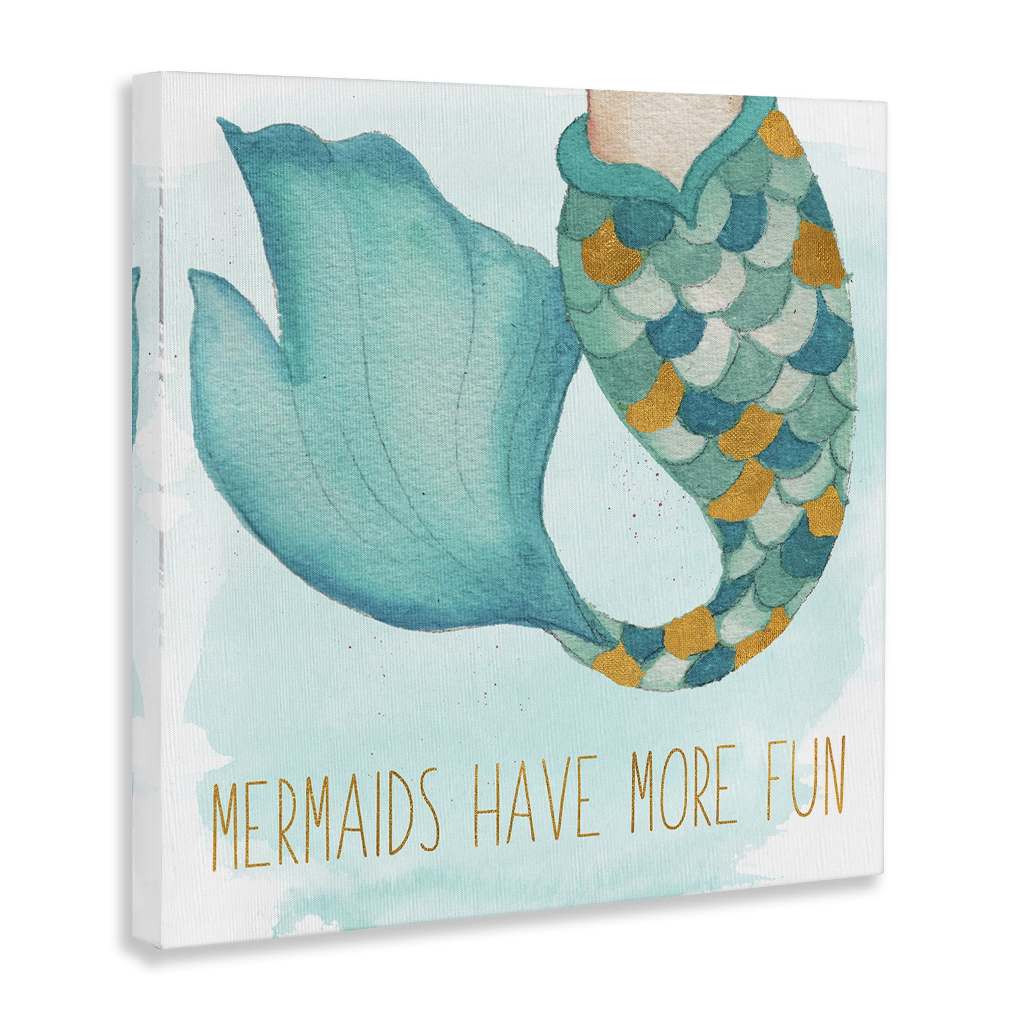 Stupell Industries Mermaids Have Fun Fantasy & Sci-Fi Painting Wrapped Canvas Art Print Wall Art, 30 x 30