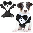 thumbnail image 1 of Dog Tuxedo Bandana, Black Bow Tie Dog Harness, Adjustable Dog Tuxedo compatiblemal Dog Harnesses Engagement Birthday Costumes _ Newway, 1 of 5