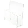 Plymor Clear Acrylic 2-Pocket Tri-Fold Paper/Brochure Literature Holder (For Countertop), Fits 4" Wide Items
