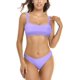 thumbnail image 1 of Bikini de Bandeau Acolchado con Tiras Anchas para Mujer, Parte Inferior de Corte Alto Taro morado CH Taro morado CH Xishao ropa, 1 of 2