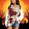 thumbnail image 4 of Grblisyd Halloween Girls Oversized Hoodies Skeleton Floral Print Pullover Sweatshirts Kids Fashion Casual Outfits Fall Winter Clothes, 4 of 5