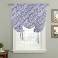 thumbnail image 2 of Blue Floral Balloon Curtains for Windows, Bedroom Curtains 54 Inch Length, Spring Flowers Pattern Plants Simple Vintage Tie Up Curtains Panels Thermal Insulated Bathroom Curtains Window 42"x54", 2 of 8