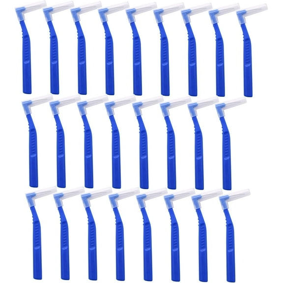 25 Pcs Interdental Angle Brushes,Reusable Dental Cleaners,Oral Dental Hygiene Brush,Dental Toothpick Floss for Braces,Tooth Cleaning Tool (Multi-Colored)