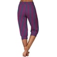 thumbnail image 6 of Snorda Capri Pants for Women Striped Leggings High Waist Leggings Elastic Waistband Casual Jogger Cropped Yoga Capris Ladies Loose Soft Pants for Daily Wear Workout Looks, 6 of 6